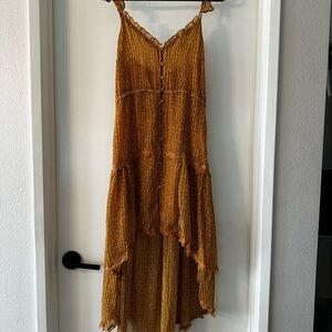 POL Gold High Low Dress
